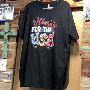 Black Hooray for the USA t-shirt